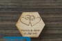 Holzbutton 6eck secheckig