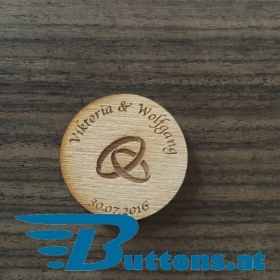 Runder Holz Button