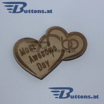 Hochzeitsanstecker aus BIO Holz
